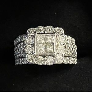 4 CARAT PRINCESS CUT QUAD DIAMOND RING